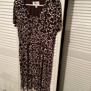 Vintage Julian Taylor ladies brown and white polka dot dress